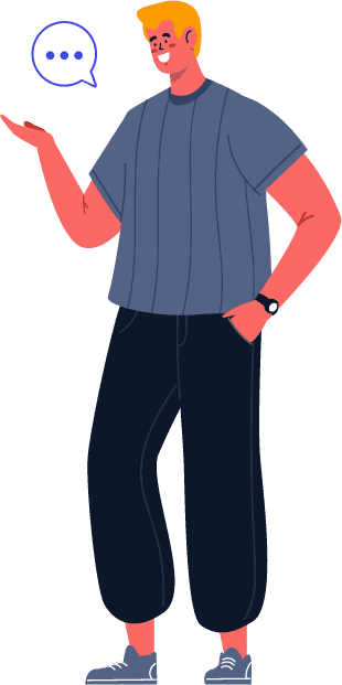 Homem loiro atendente do Conceito Voz